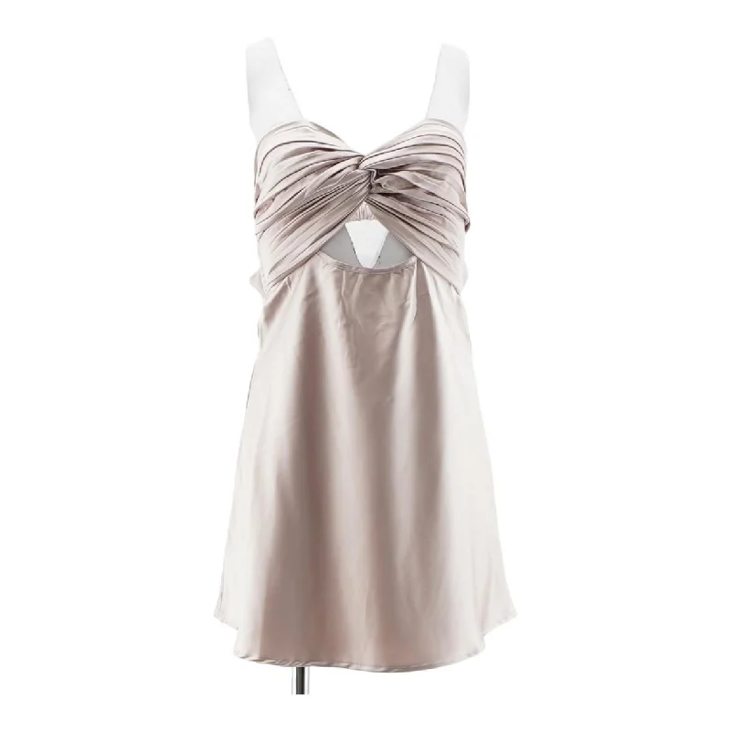 Mauve Solid Mini Dress Fashionable Off-Shoulder Mini Dress