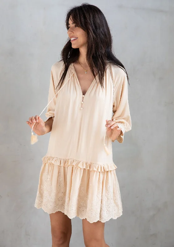 Morrison Embroidered Mini Dress Comfortable Polka Dot Mini Dress