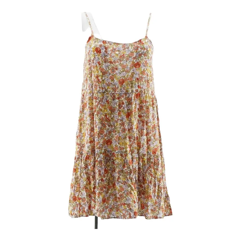 Orange Floral Mini Dress Comfortable Bodycon Mini Dress