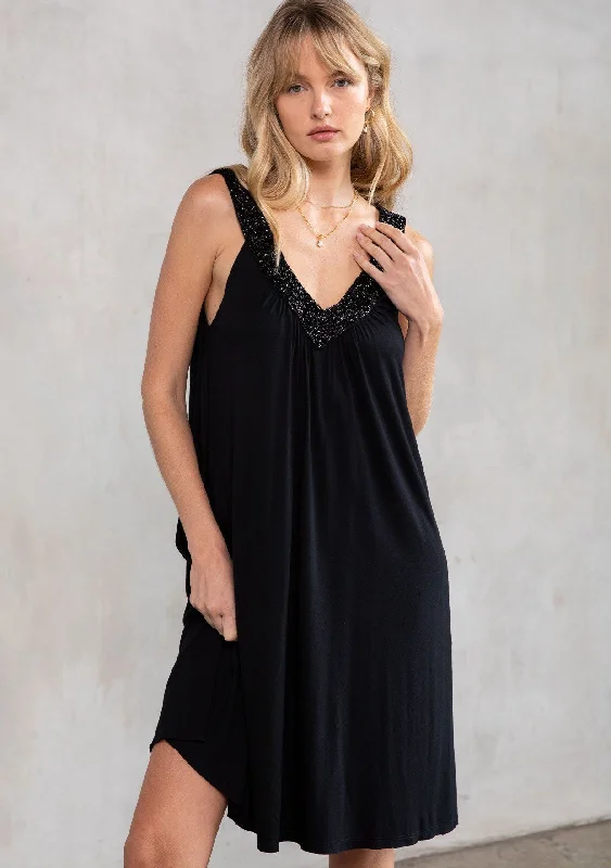 Sparkle Beaded Mini Dress Trendy Wraparound Mini Dress