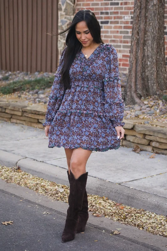 Hit The Town Floral Ruffle Mini Dress Elegant Tulle Mini Dress