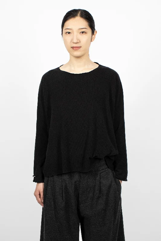 40_234 Boatneck Jumper Black Hooded Caped Shawl Collar