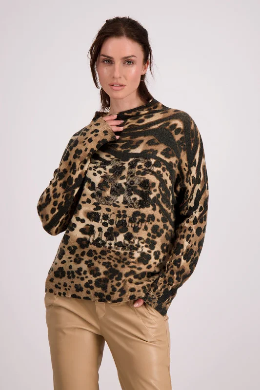 Animal Print Jumper 807195MNR in Biscuit by Monari Wool Sweater Cotton Sweater Cashmere Sweater Animal Print Jumper 807195MNR in Biscuit by Monari Wool Sweater Cotton Sweater Cashmere Sweater