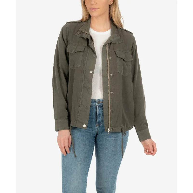 Bri Drawstring Utility Jacket Satin Jacket Silk Jacket Chiffon Jacket
