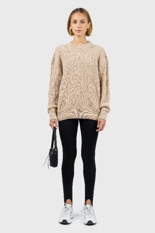 Chunky Knit Jumper Silk Blend Satin Velvet