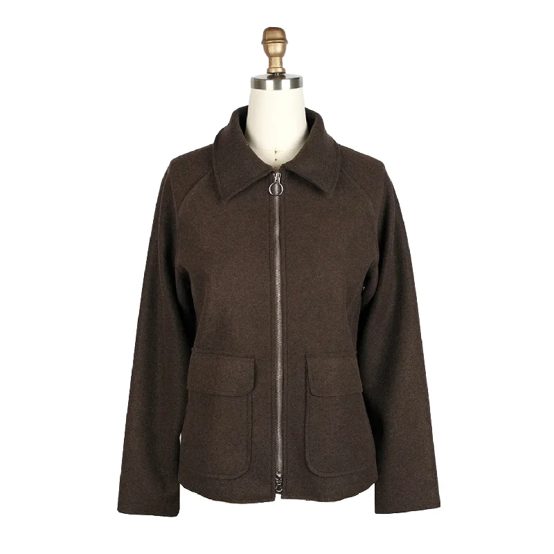 Damee Wool Blend Patch Pocket Jacket in Brown - 4901-BRN Fleece Fabric Down Fabric Feather Fabric Damee Wool Blend Patch Pocket Jacket in Brown - 4901-BRN Fleece Fabric Down Fabric Feather Fabric