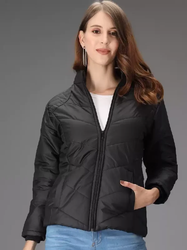 TANDUL  Full Sleeve Solid Women Bomber Jacket Quilted Jacket Puffer Jacket Insulated Jacket