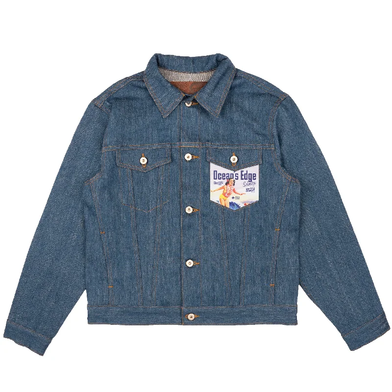 Denim Jacket - Ocean's Edge Selvedge Plaid Jacket Tartan Jacket Houndstooth Jacket
