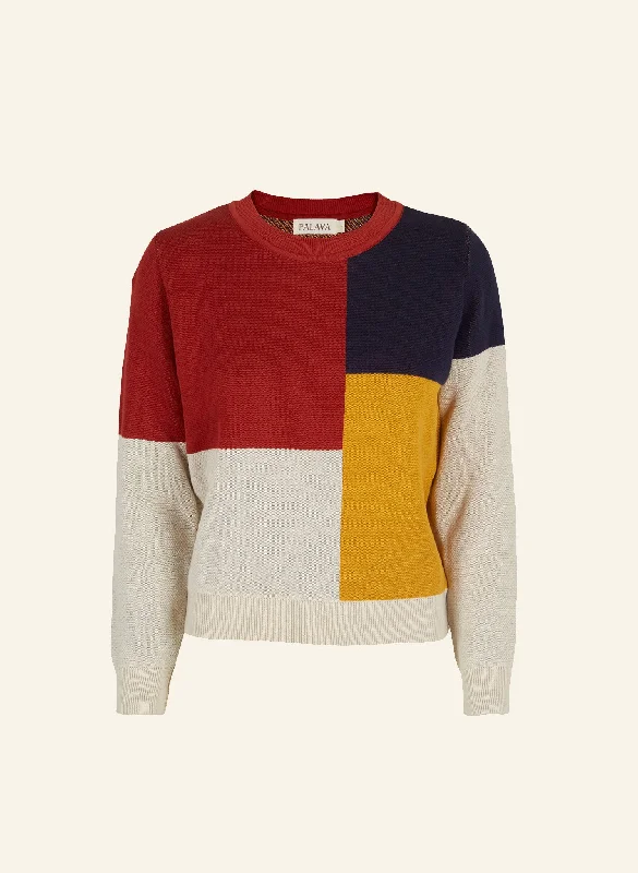 Esther Long - Red Bauhaus Jumper Velvet Chenille Corduroy
