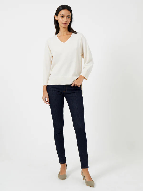 French Connection Ebba Vhari V Neck Jumper-Oatmeal Melange-78KZI Cable Knit Ribbed Knit Lace Knit French Connection Ebba Vhari V Neck Jumper-Oatmeal Melange-78KZI Cable Knit Ribbed Knit Lace Knit