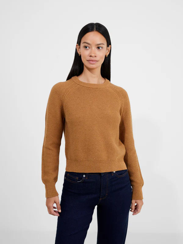 French Connection Lily Mozart Crew Neck Jumper-Tobacco Brown-78KZF Lace Blend Ribbed Blend Corduroy Blend