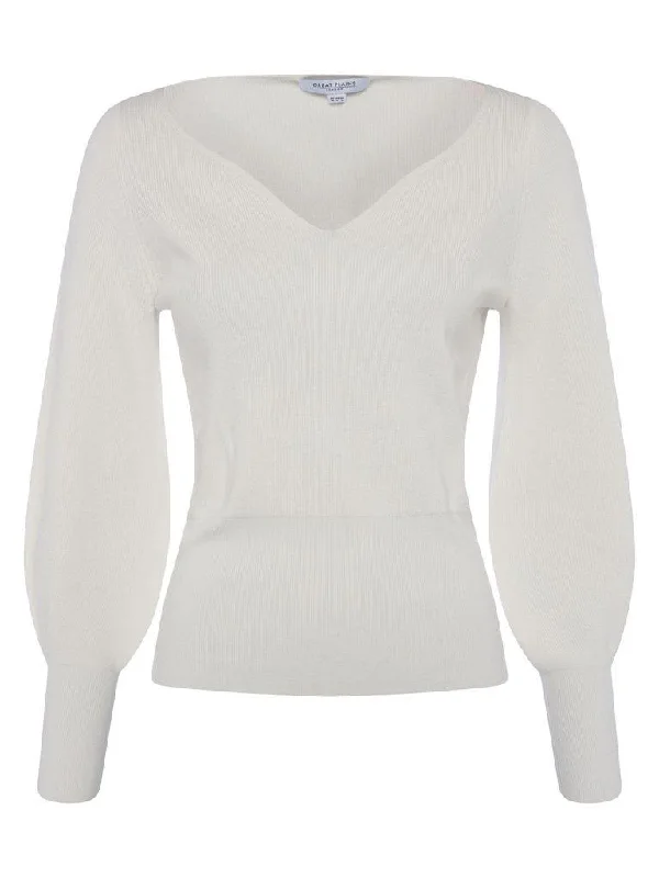 Great Plains Womens Magda Jumper Milk Hooded Caped Shawl Collar