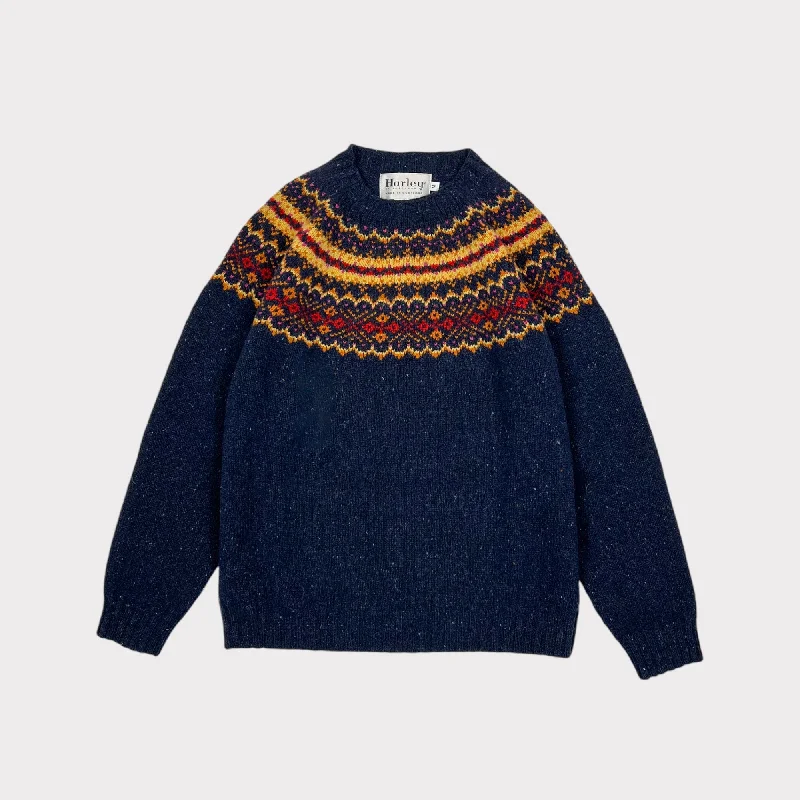 Harley Of Scotland Flecked Fair Isle Jumper Jura Stretchy Elastic Breathable