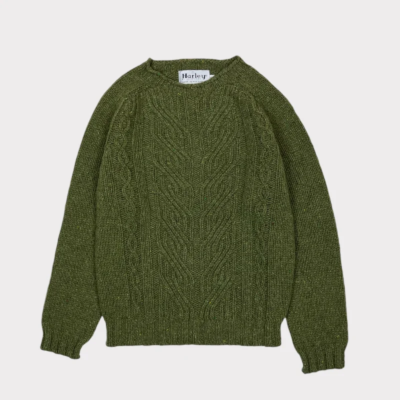 Harley Of Scotland Wool Nep Twist Jumper Raasay Spandex Blend Rayon Blend Denim Blend