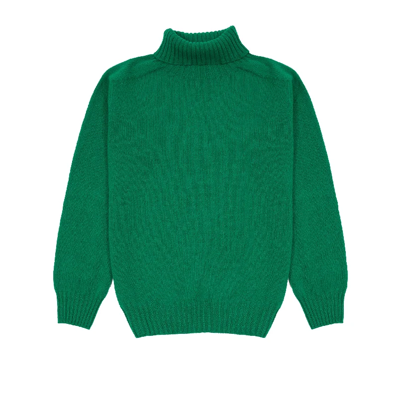 Harley Women's Lambswool Roll Neck Jumper in Jungle Tailored Straight A-Line