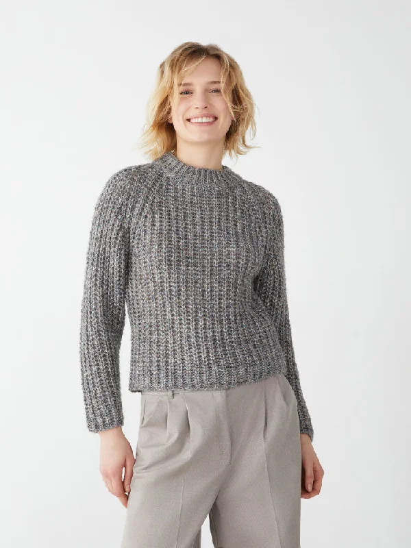 iBlues Banca Jumper Grey Lace Blend Ribbed Blend Corduroy Blend