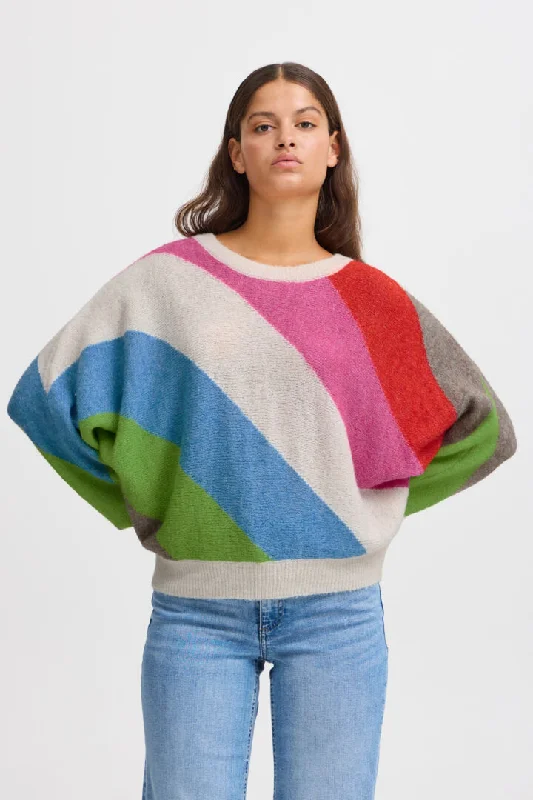 Ichi Kamara Jumper-Multi Colour-20121399 Slim Fit Regular Fit Oversized