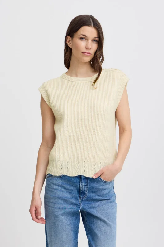 Ichi Povoke Jumper-Birch-20121931 Velvet Chenille Corduroy