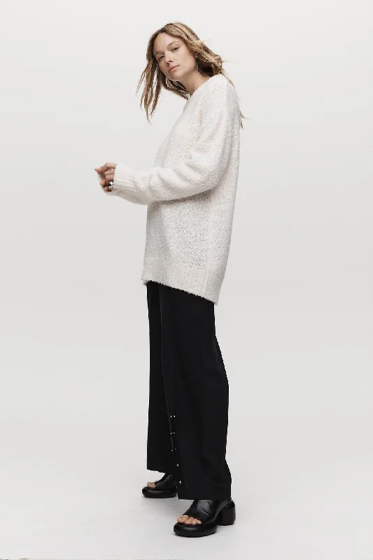 JODIE JUMPER - IVORY Hooded Sweater Collared Sweater Shawl Collar