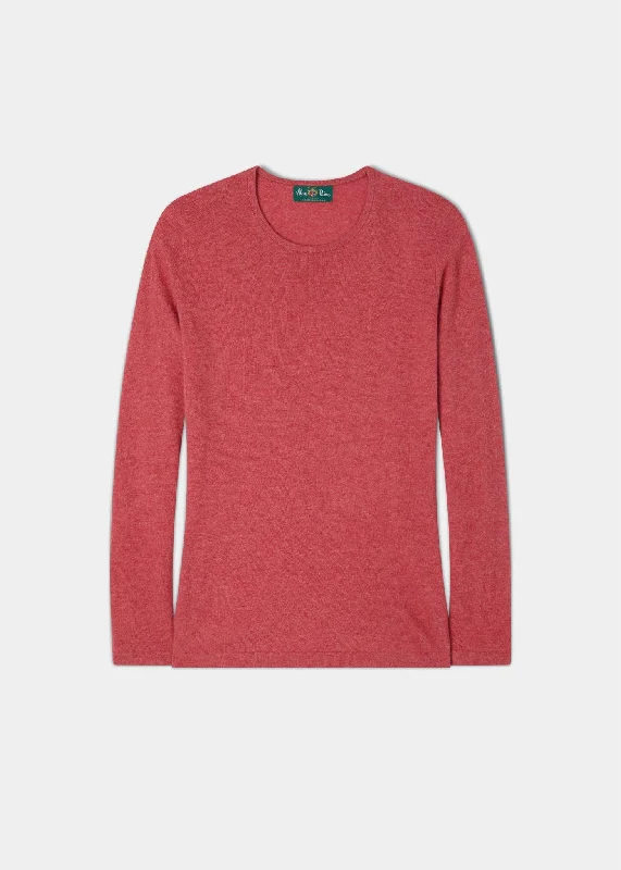 Harriet Ladies Geelong Lambswool Crew Neck Jumper In Rouge Toggled Drawstring Belted Harriet Ladies Geelong Lambswool Crew Neck Jumper In Rouge Toggled Drawstring Belted