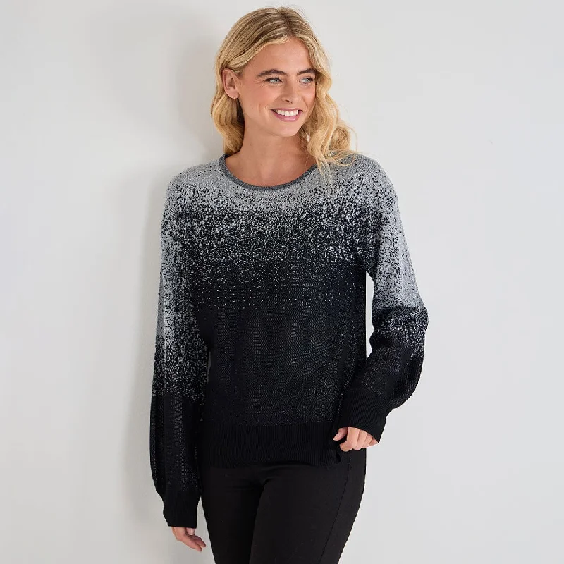 Ladies Lurex Jumper Silk Blend Satin Velvet
