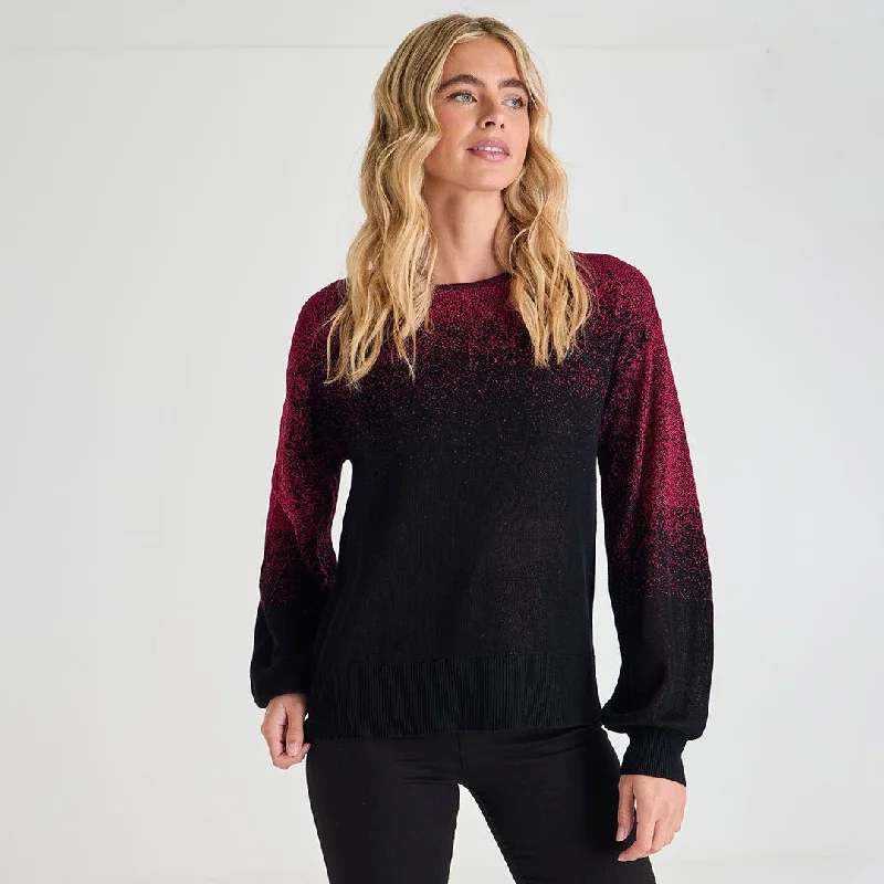 Ladies Lurex Jumper Boat Neck Shawl Collar Notched Collar
