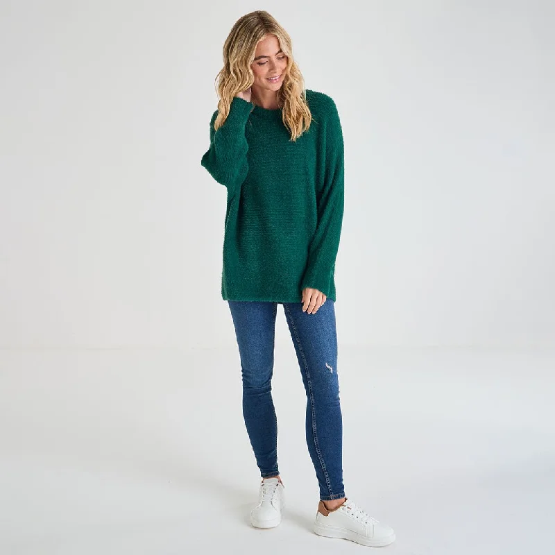 Ladies Ribbed Eyelash Batwing Jumper Knit Fabric Woven Fabric Fleece Fabric