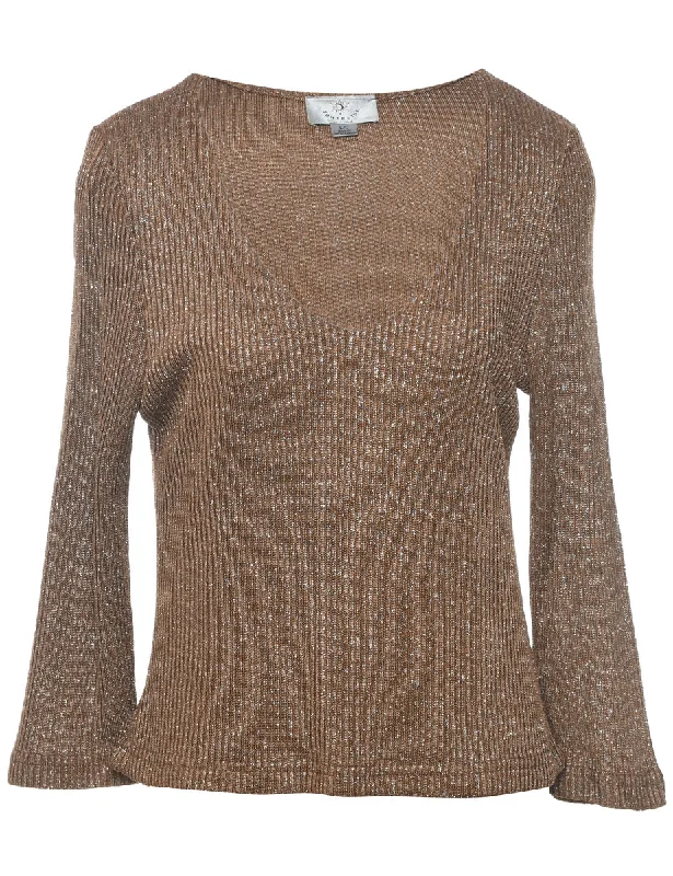 Lurex Thread Pattern Jumper - L Bright Pastel Dark