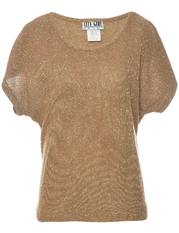 Lurex Thread Pattern Jumper - L Soft Cozy Warm