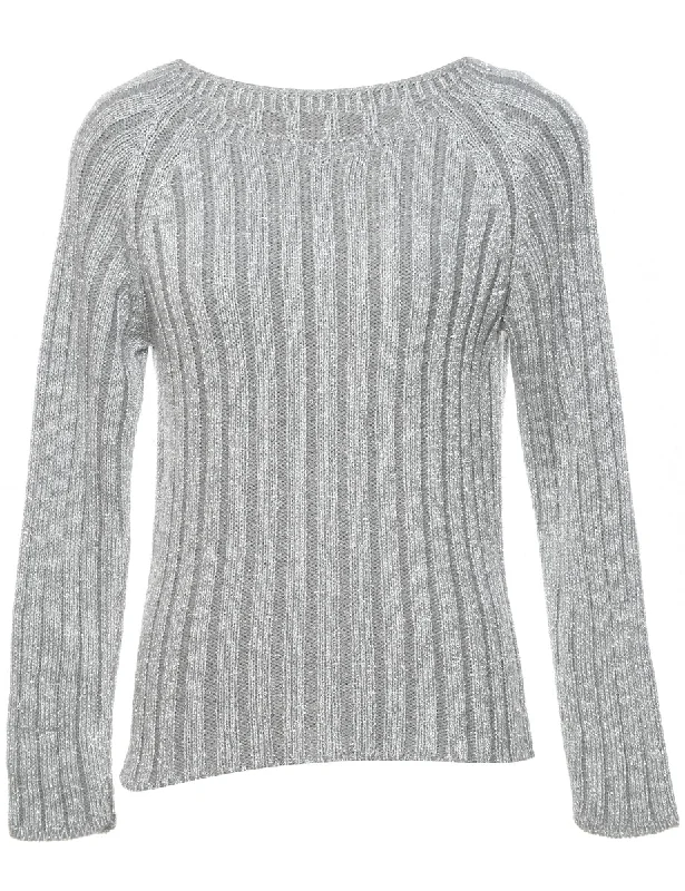 Lurex Thread Pattern Jumper - S Satin Fabric Silk Fabric Chiffon Fabric