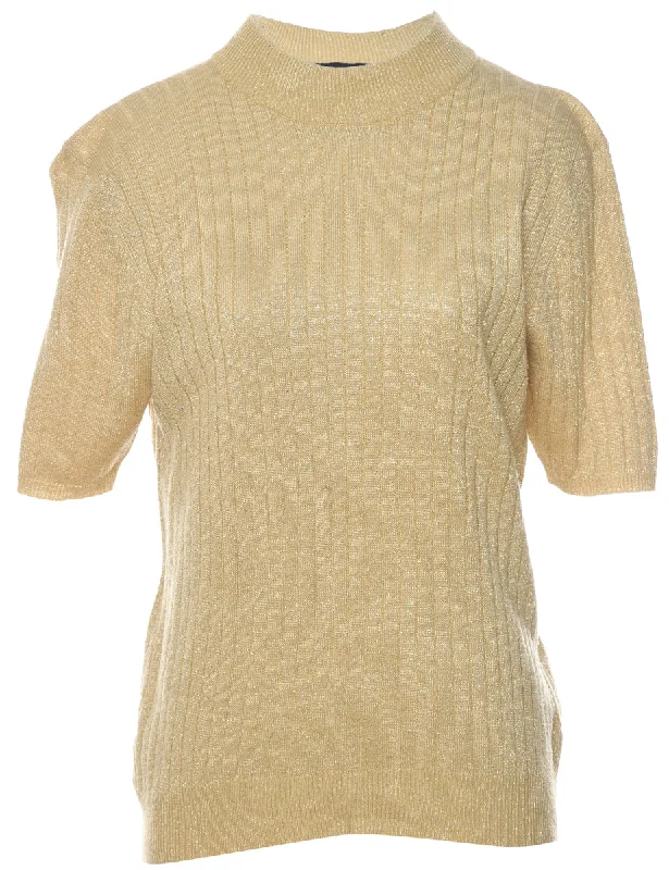 Lurex Thread Pattern Jumper - S Cotton Fabric Linen Fabric Terry Fabric
