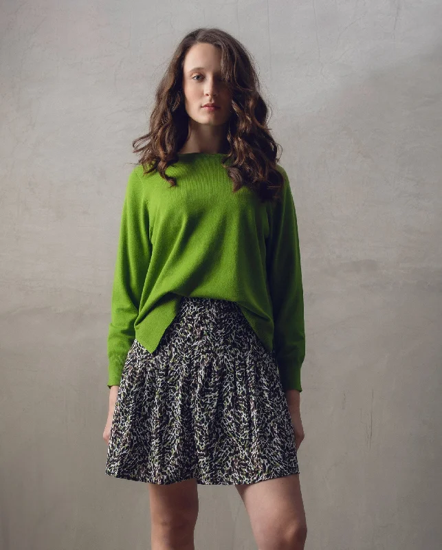 Marble  Ladies JUMPER Green Lace Blend Ribbed Blend Corduroy Blend