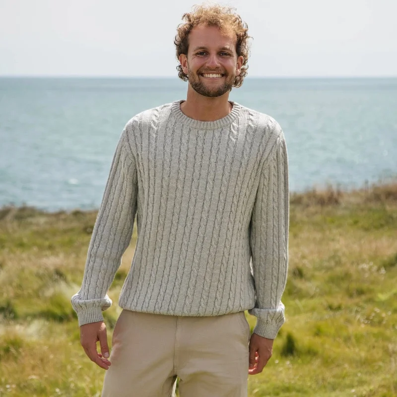 Men's Mariner Cable Knit Jumper Transparent Opaque Sheer