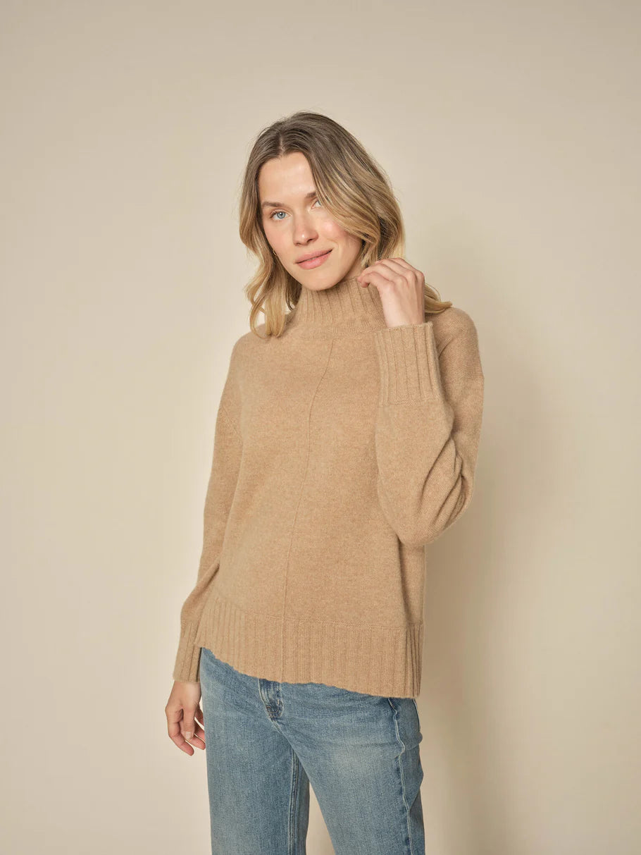 Mos Mosh Aima Cashmere Highneck Jumper-Tannin-165720 Lightweight Heavyweight Midweight Mos Mosh Aima Cashmere Highneck Jumper-Tannin-165720 Lightweight Heavyweight Midweight