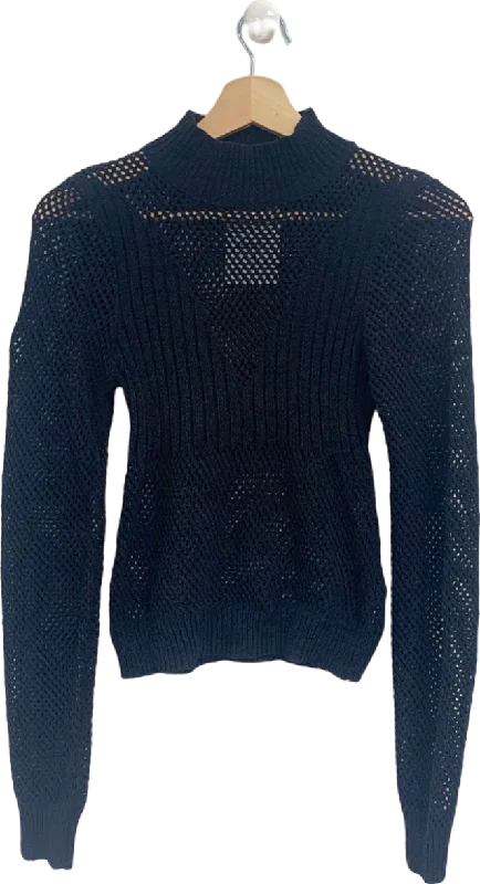 Nasty Gal Black Knitted Jumper UK S Lightweight Heavyweight Midweight