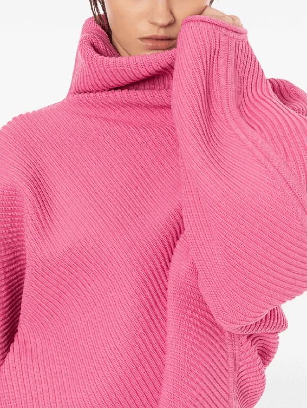 Pink ribbed jumper Oversized Loose Flowy
