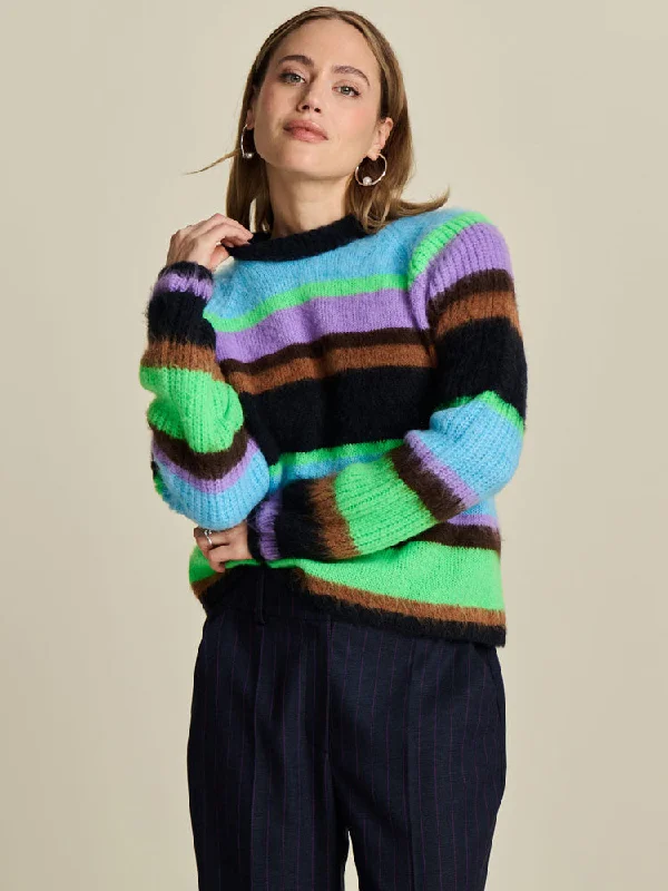 Pom Jumper Brushed Stripes Wool Fabric Cashmere Fabric Tweed Fabric