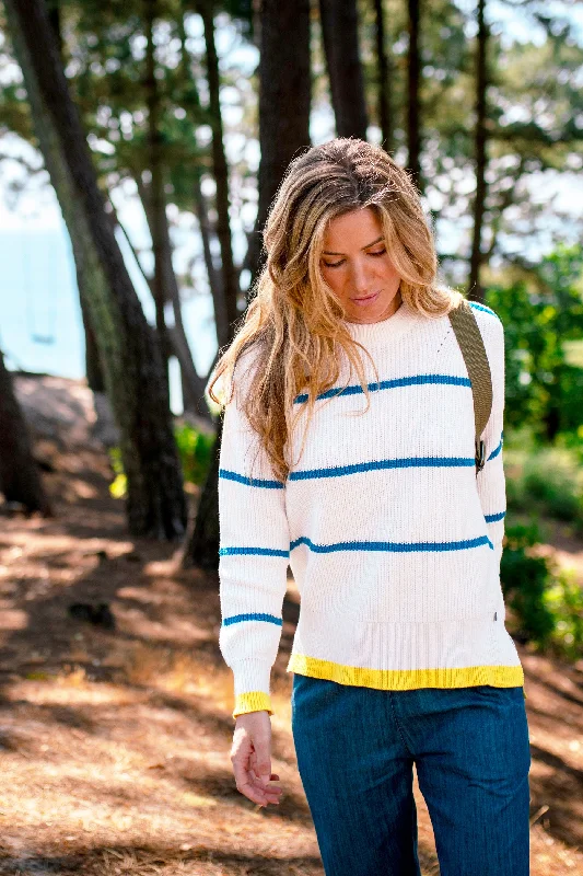 Pop Stripe Knitted Jumper Open Front Closed Front Wrap Front