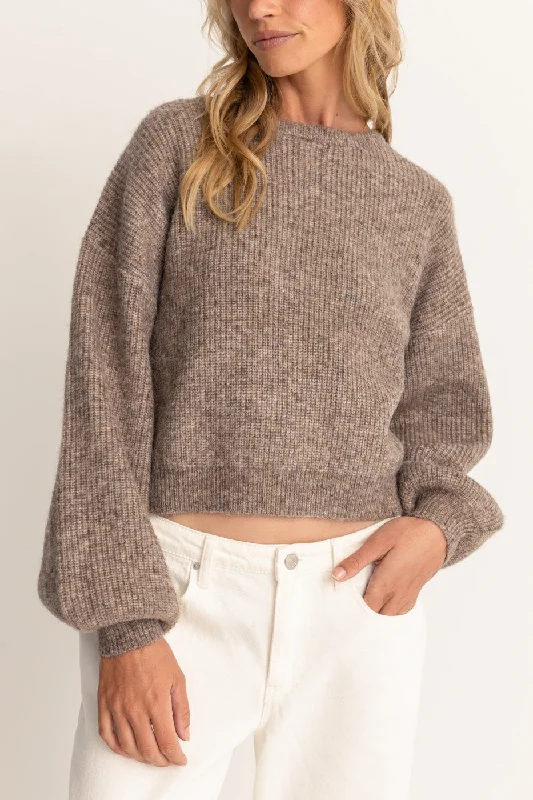 Quinn Knit Jumper Oatmeal Iron Safe Non-Iron Wrinkle Free