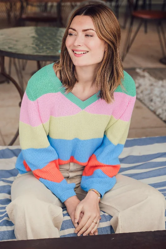 Sugarhill Birghton - Rashina V Neck Jumper Wool Fabric Cashmere Fabric Tweed Fabric
