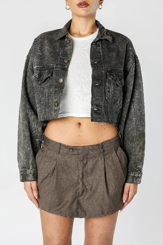 Rework Vintage Levi's USA Crop Denim Jacket - M Jersey Jacket Tulle Jacket Batik Jacket Rework Vintage Levi's USA Crop Denim Jacket - M Jersey Jacket Tulle Jacket Batik Jacket