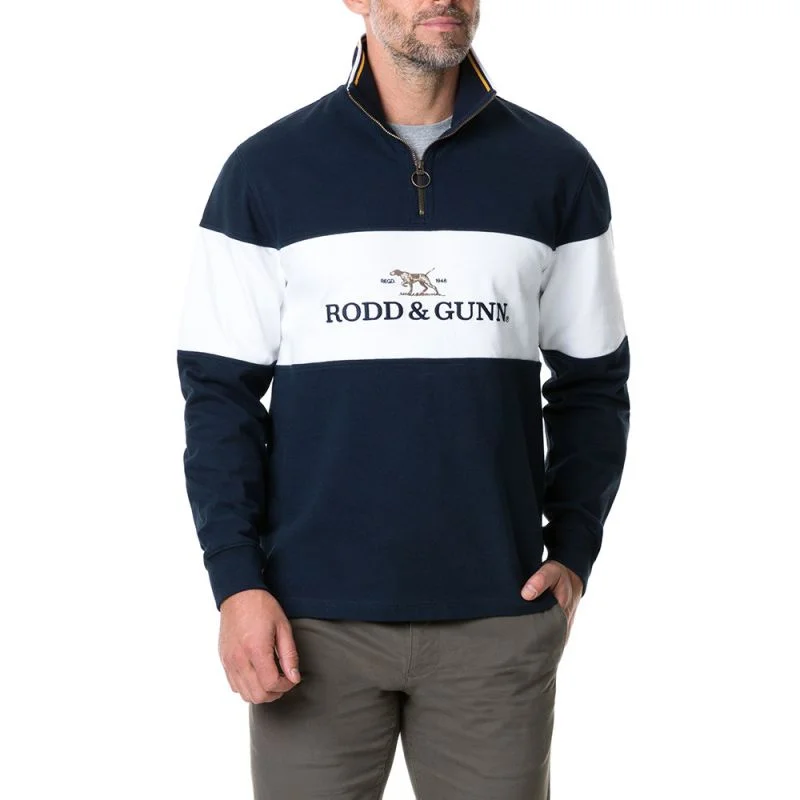 Rodd & Gunn Foresters Peak 1/4 Zip Jumper  - Midnight Casual Formal Business