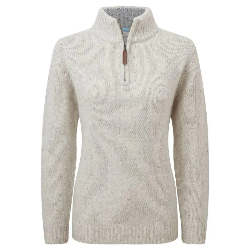 Schoffel Aviemore Alpaca Merino Mix 1/4 Zip Ladies Jumper - Ivory Stretchy Elastic Breathable