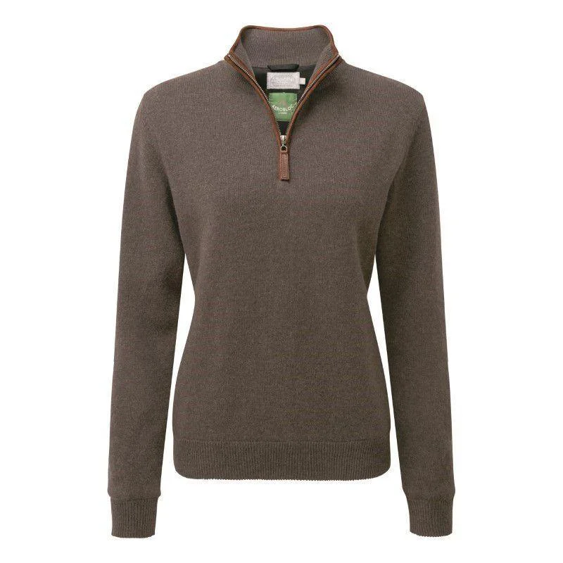 Schoffel Ladies Lambswool Aerobloc 1/4 Zip Neck Jumper - Mole Beaded Sweater Sequined Faux Fur Schoffel Ladies Lambswool Aerobloc 1/4 Zip Neck Jumper - Mole Beaded Sweater Sequined Faux Fur
