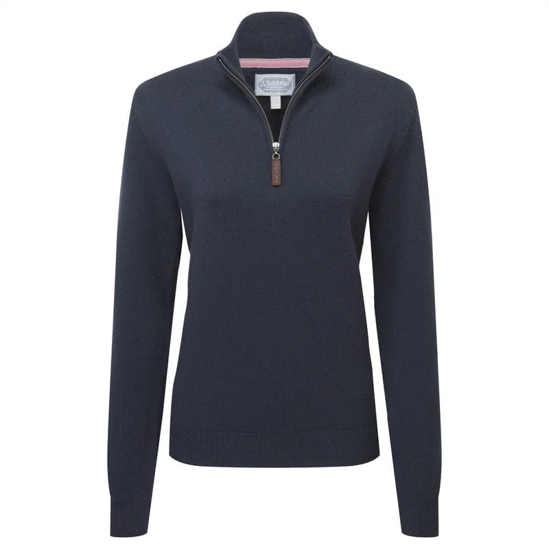 Schoffel Pateley Ladies Jumper - Slate Navy Nylon Fabric Polyester Fabric Spandex Fabric