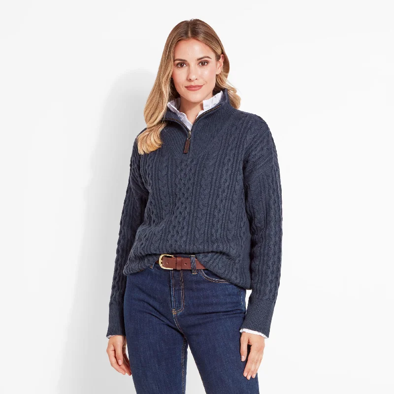 Schoffel Womens Settle 1/4 Zip Jumper Zippered Buttoned Snapped