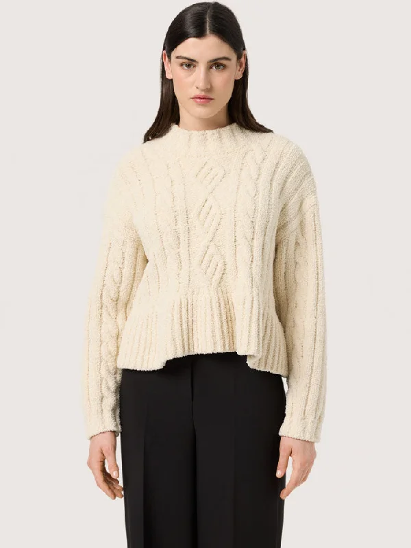 Soaked in Luxury SLJoya Jumper Whitecap Grey Sequined Glittery Shiny