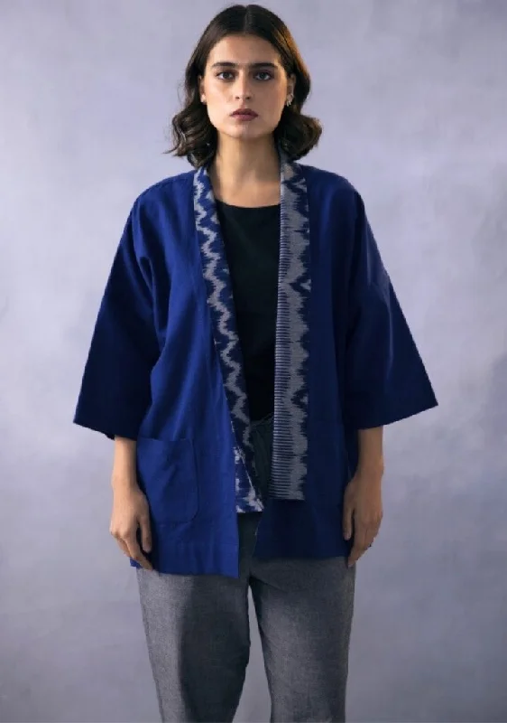 Ultra Marine Lapel Jacket Rayon Fabric Velvet Fabric Corduroy Fabric