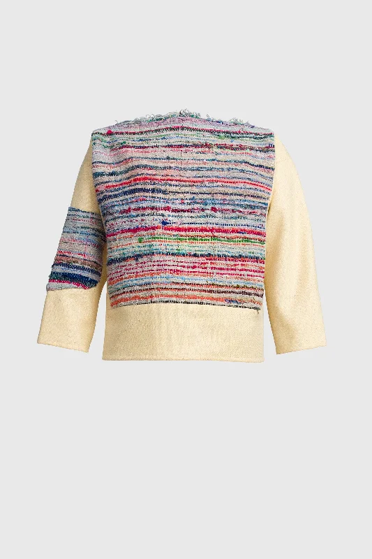 Multi Color Upcycled Jumper Collared Crew Neck Turtle Neck