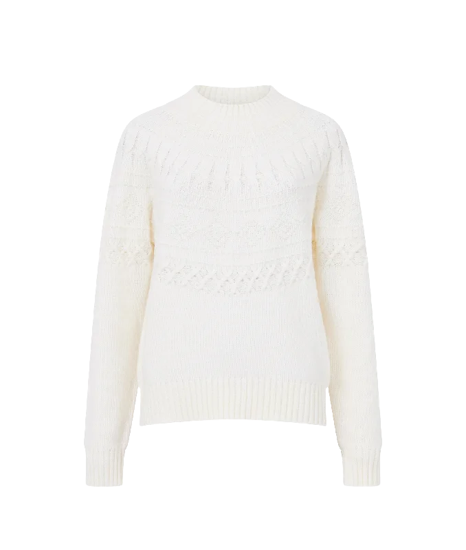 Kessey High Neck Jumper - Cream Nylon Fabric Polyester Fabric Spandex Fabric